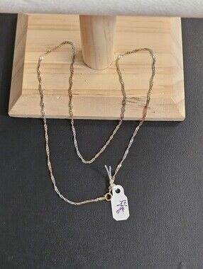 14k Gold Tri Color Necklace 18 Inch